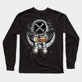 Astronaut Fastfood Ripple XRP Coin To The Moon Crypto Token Cryptocurrency Wallet HODL Birthday Gift For Men Women Long Sleeve T-Shirt